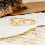 Classic Luxurious Vintage Devil's Eye 4-Prong Round Cut Citrine Engagement Ring - Additional view