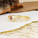 Classic Luxurious Vintage Devil's Eye 4-Prong Round Cut Garnet Engagement Ring - Additional view