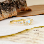 Classic Luxurious Vintage Devil's Eye 4-Prong Round Cut Moonstone Engagement Ring - Additional view