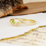 Classic Luxurious Vintage Devil's Eye 4-Prong Round Cut Peridot Engagement Ring - Additional view