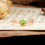 Minimalist Twisted Six-Prong Round-Cut Peridot Engagement Ring - Additional view