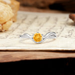 Minimalist Twisted Six-Prong Round-Cut Citrine Engagement Ring - Additional view