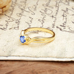 Minimalist Twisted Six-Prong Round-Cut Sapphire Engagement Ring - Additional view