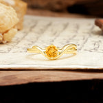 Minimalist Twisted Six-Prong Round-Cut Citrine Engagement Ring - Additional view