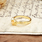 Minimalist Twisted Six-Prong Round-Cut Citrine Engagement Ring - Additional view