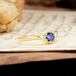 Minimalist Twisted Six-Prong Round-Cut Tanzanite Engagement Ring - Additional view