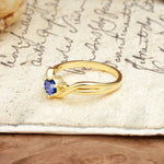 Minimalist Twisted Six-Prong Round-Cut Tanzanite Engagement Ring - Additional view