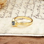 Minimalist Twisted Six-Prong Round-Cut Black Rutilated Quartz Engagement Ring - Additional view