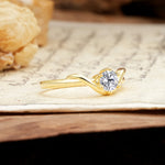 Minimalist Twisted Six-Prong Round-Cut Lab Diamond Engagement Ring - Additional view