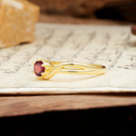 Minimalist Twisted Six-Prong Round-Cut Garnet Engagement Ring - Additional view