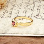 Minimalist Twisted Six-Prong Round-Cut Garnet Engagement Ring - Additional view