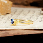 Minimalist Twisted Six-Prong Round-Cut Alexandrite Engagement Ring - Additional view