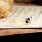 Minimalist Twisted Six-Prong Round-Cut Alexandrite Engagement Ring - Additional view