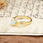 Minimalist Twisted Six-Prong Round-Cut Moonstone Engagement Ring - Additional view