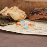 Luxurious 3-Prong Double Pear-Cut Fire Opal Engagement Ring - Additional view