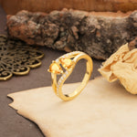Luxurious 3-Prong Double Pear-Cut Citrine Engagement Ring - Additional view