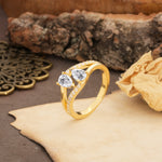 Luxurious 3-Prong Double Pear-Cut Lab Diamond Engagement Ring - Additional view