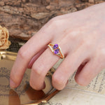 Luxurious 3-Prong Double Pear-Cut Amethyst Engagement Ring - Additional view