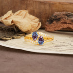 Luxurious 3-Prong Double Pear-Cut Alexandrite Engagement Ring - Additional view