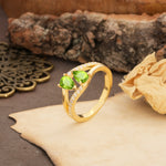 Luxurious 3-Prong Double Pear-Cut Peridot Engagement Ring - Additional view