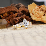 Luxurious Vintage-Style Pavé 2-Prong Marquise-Cut Lab Diamond Engagement Ring - Additional view