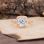Unique And Luxurious 4-Prong Princess Cut Lab Diamond Engagement Ring - Additional view