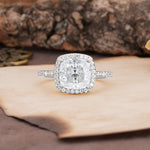 Unique And Luxurious 4-Prong Princess Cut Moissanite Engagement Ring - Additional view