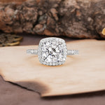 Unique And Luxurious 4-Prong Princess Cut Lab Diamond Engagement Ring - Additional view