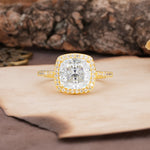 Unique And Luxurious 4-Prong Princess Cut Moissanite Engagement Ring - Additional view