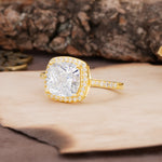 Unique And Luxurious 4-Prong Princess Cut Moissanite Engagement Ring - Additional view
