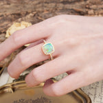 Unique And Luxurious 4-Prong Princess Cut Fire Opal Engagement Ring - Additional view