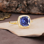Unique And Luxurious 4-Prong Princess Cut Tanzanite Engagement Ring - Additional view