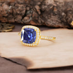 Unique And Luxurious 4-Prong Princess Cut Tanzanite Engagement Ring - Additional view