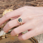 Unique And Luxurious 4-Prong Princess Cut Black Rutilated Quartz Engagement Ring - Additional view