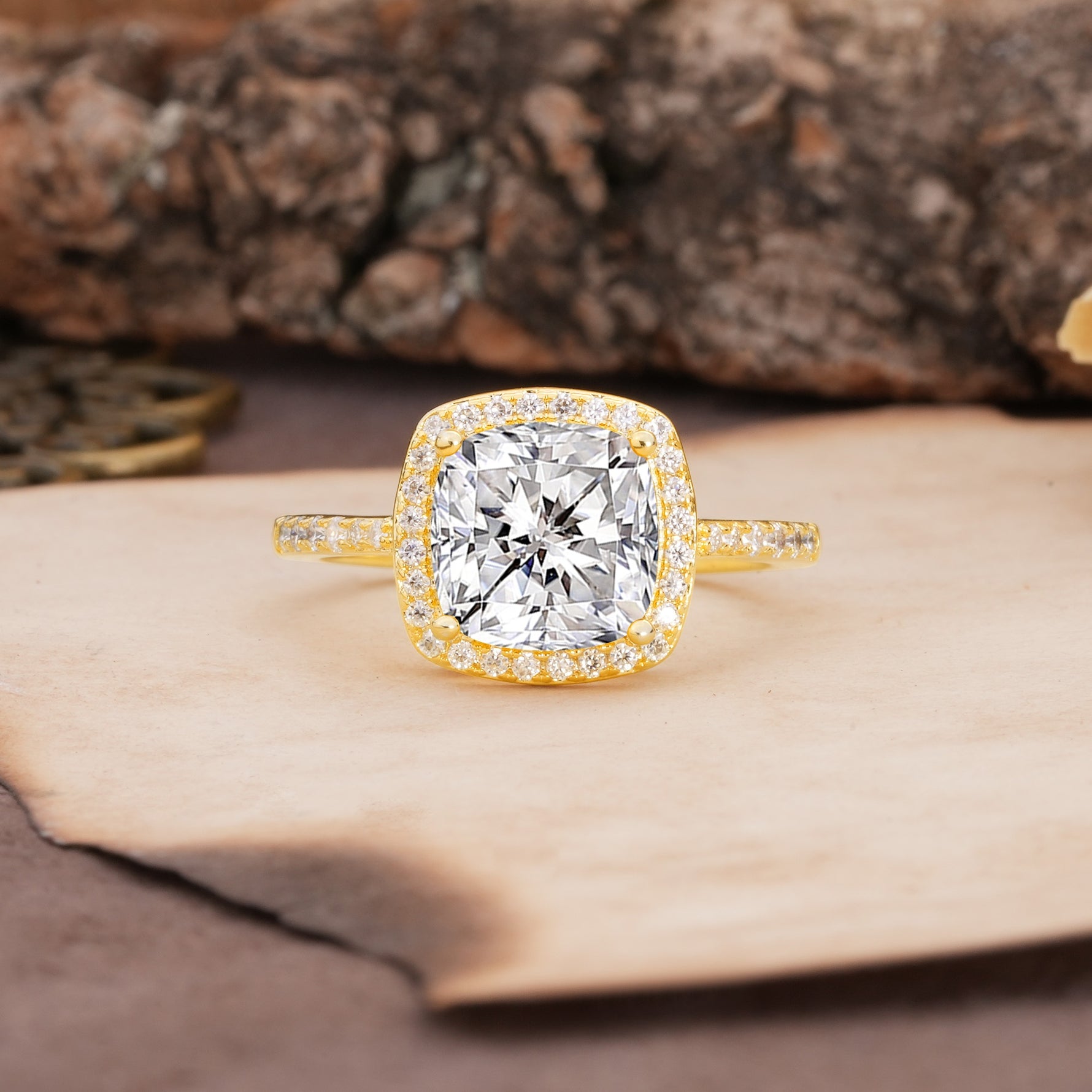 Unique And Luxurious 4-Prong Princess Cut Lab Diamond Engagement Ring - Additional view