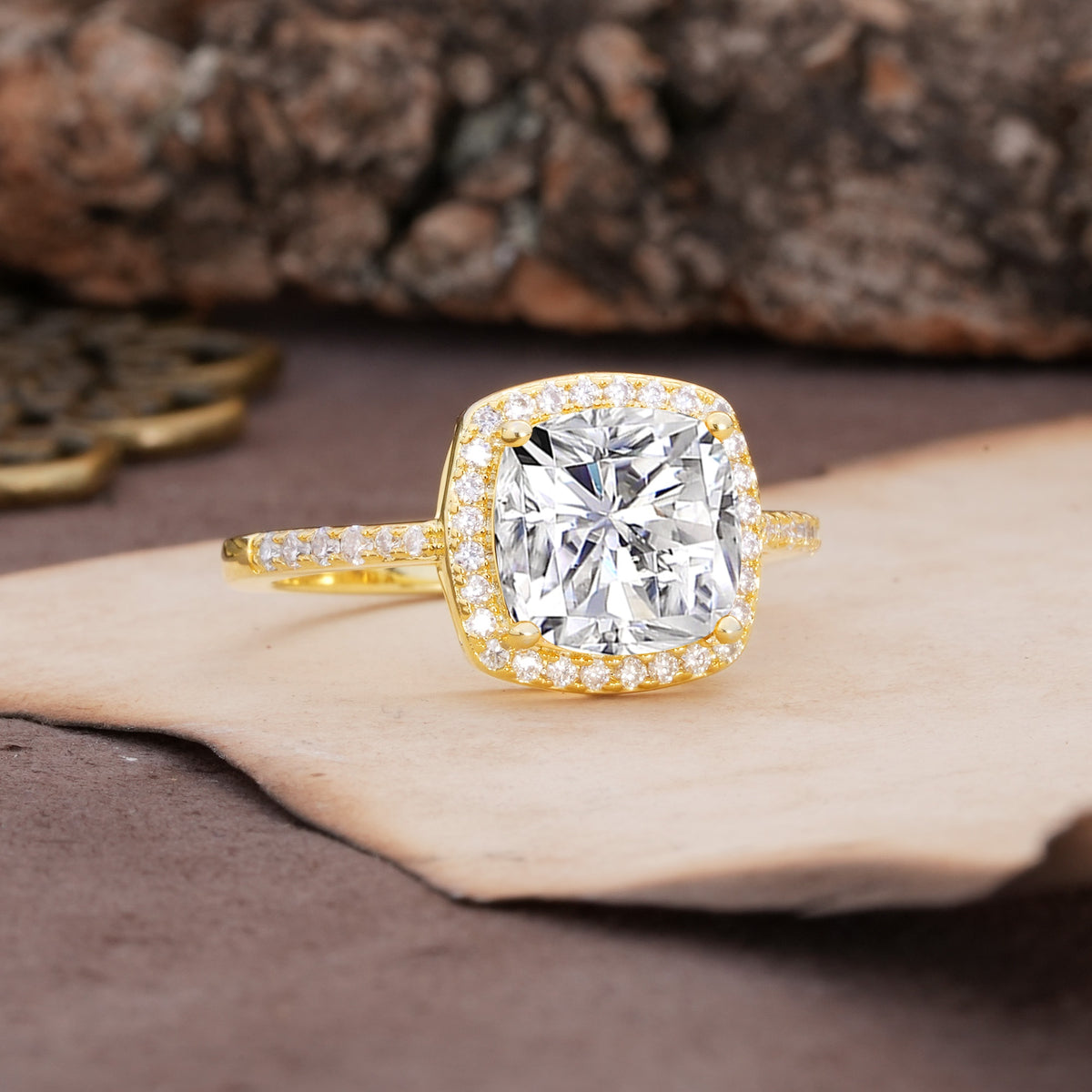 Unique And Luxurious 4-Prong Princess Cut Lab Diamond Engagement Ring - Additional view
