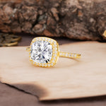 Unique And Luxurious 4-Prong Princess Cut Lab Diamond Engagement Ring - Additional view