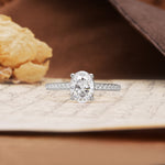 Classic Simple 4-Prong Oval Cut Moissanite Engagement Ring - Additional view