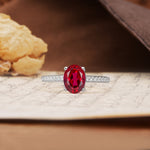 Classic Simple 4-Prong Oval Cut Ruby Engagement Ring - Additional view