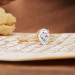 Classic Simple 4-Prong Oval Cut Moissanite Engagement Ring - Additional view