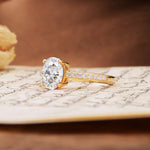 Classic Simple 4-Prong Oval Cut Moissanite Engagement Ring - Additional view