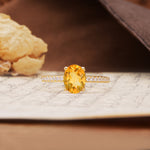 Classic Simple 4-Prong Oval Cut Citrine Engagement Ring - Additional view