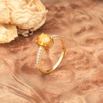 Classic Simple 4-Prong Oval Cut Citrine Engagement Ring - Additional view