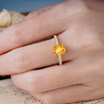 Classic Simple 4-Prong Oval Cut Citrine Engagement Ring - Additional view