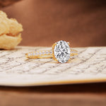 Classic Simple 4-Prong Oval Cut Lab Diamond Engagement Ring - Additional view