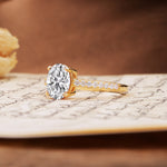 Classic Simple 4-Prong Oval Cut Lab Diamond Engagement Ring - Additional view