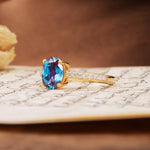 Classic Simple 4-Prong Oval Cut Alexandrite Engagement Ring - Additional view