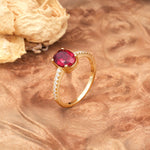 Classic Simple 4-Prong Oval Cut Ruby Engagement Ring - Additional view