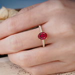 Classic Simple 4-Prong Oval Cut Ruby Engagement Ring - Additional view