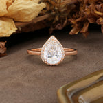 Luxurious 4-Prong Pear Cut Moissanite Engagement Ring - Additional view